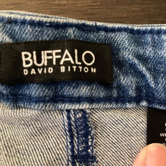 Womens Buffalo Jayme Jeans Mid Rise Straight Raw Hem Blue 12 NWT - Picture 6 of 8